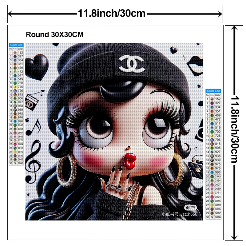 Cartoon Girl Diamond Painting Kit Betty Miss Stick Diamond Embroidery Handmade DIY Mosaic Home Decoration Children\'s Gift