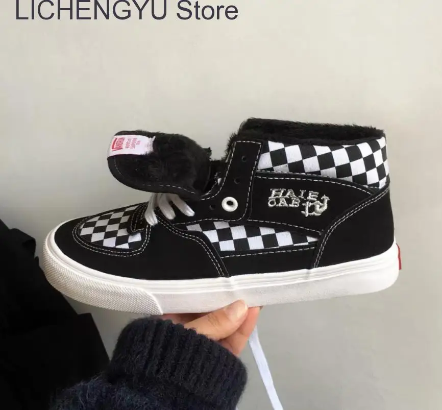 New Women's Winter Plus Velvet Sports Shoes Tennis Platform Summer Vintage Vulcanize Flat Casual College Student Soft Sneakers