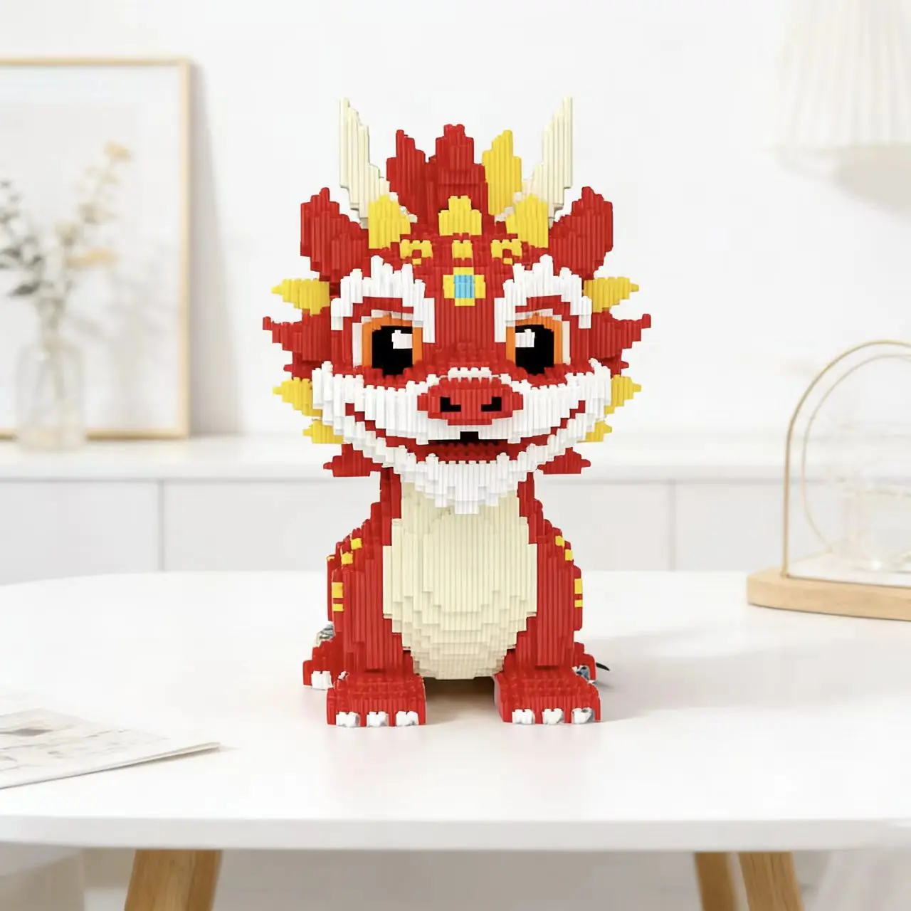 1,036 Dragon Fire Building Blocks: compact, granular, and easy to assemble polypropylene stackable building toy that can be used