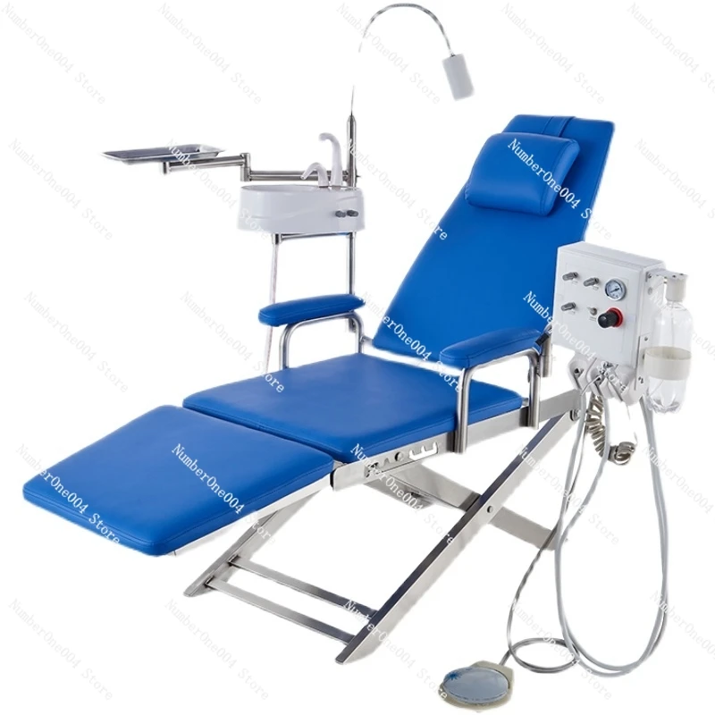 

Dental folding chair lightweight optional air pump portable turbine adjustable simple oral out of clinic dental chair