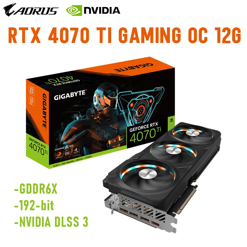 Игровая Видеокарта Gigabyte RTX 4070Ti OC GDDR6X, графическая карта для настольного компьютера Nvidia 40, GPU 4070 бит Ti, видеокарта AMD Intel CPU ATX, Новинка