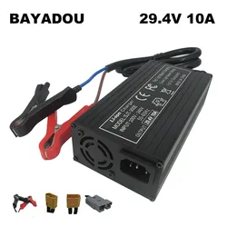 300W 24V 10A Li-ion Fast Charger 7S 29.4V 24 Volt Lithium Forklift Touring Car Energy Storage Battery Charger Aluminum shell