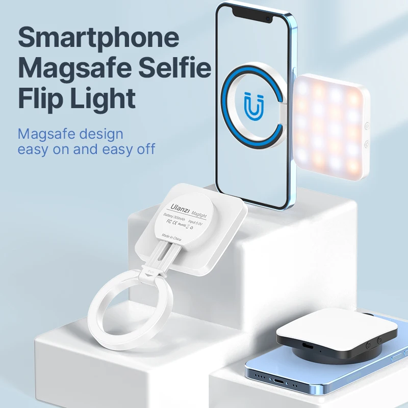 Ulanzi Smartphone Magsafe Selfie Flip Light Foldable Light for iPhone 15 14 13 12 Mini Pro Pro Max Vlog Lives-treaming Light