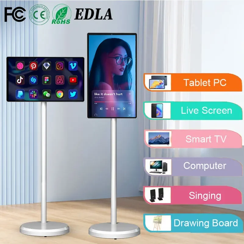 

New Product 20 Inch Android Moving Monitor IOS Footed Portable Televisions Mobile Smart TV