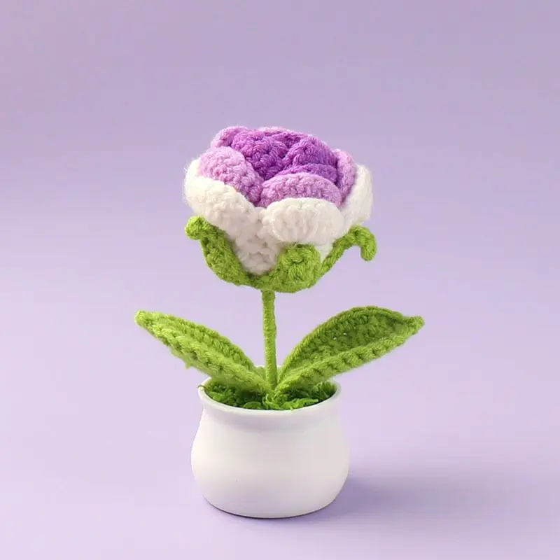 Tamanho grande rosa vaso de malha planta brinquedos bonitos vermelho rosa plantas de pelúcia brinquedos dos desenhos animados para meninos meninas aniversário presente natal
