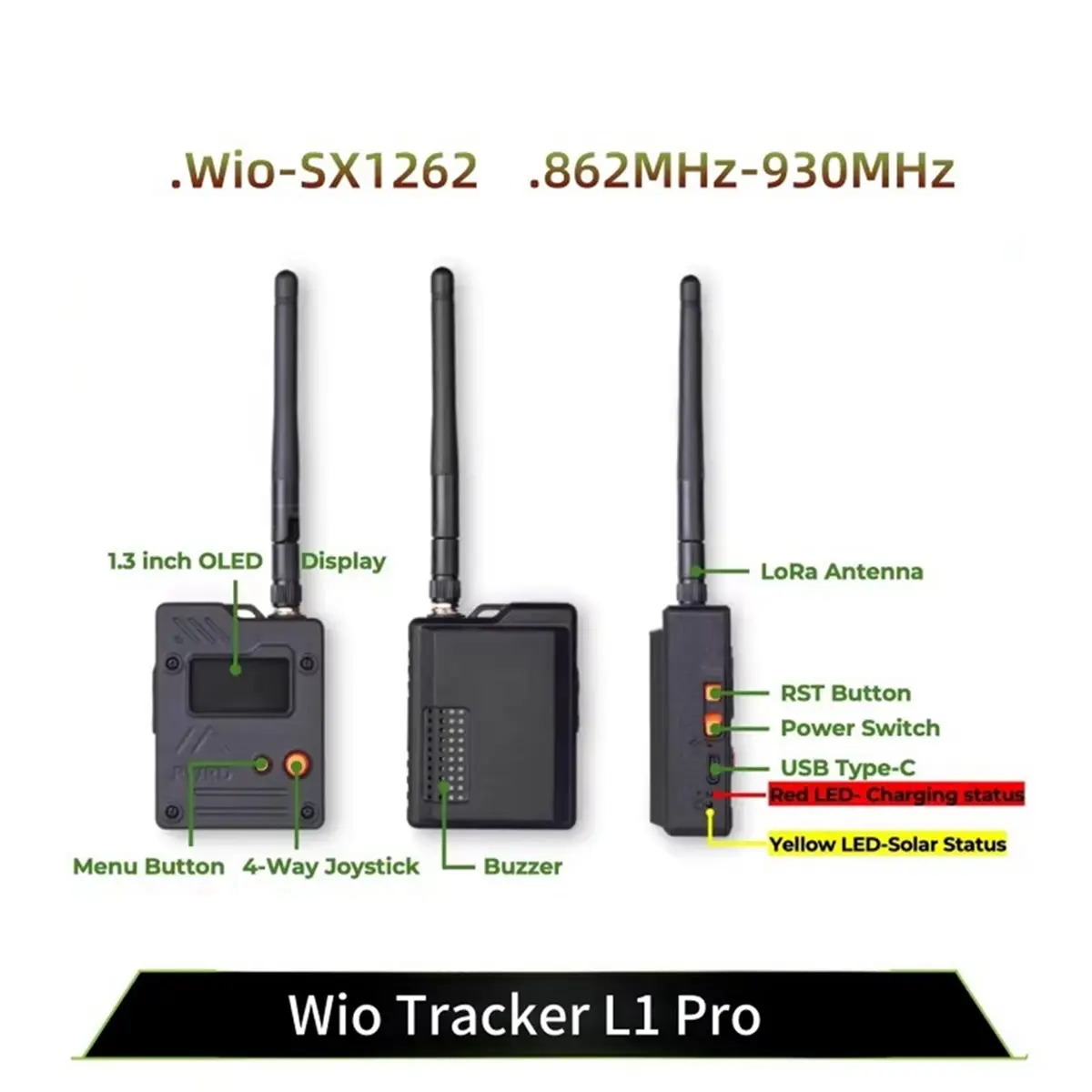 

[ABDH] 2X Wio Tracker L1 Pro Meshtastic Node LoRa Wio-SX1262 862-930МГц NRF52840 L76K GPS, беспроводная, энергоэффективная плата для разработки