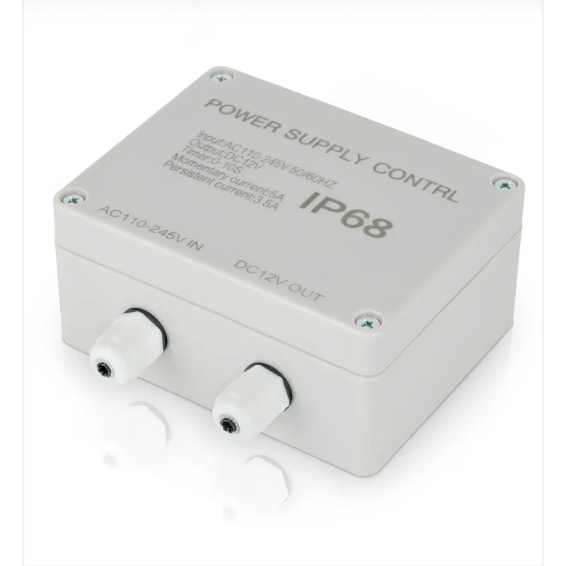 IP68 Waterproof  Access Control Power Supply DC12V 5A Adjustable Delay Timer Overload Protection for Electric Door Lock