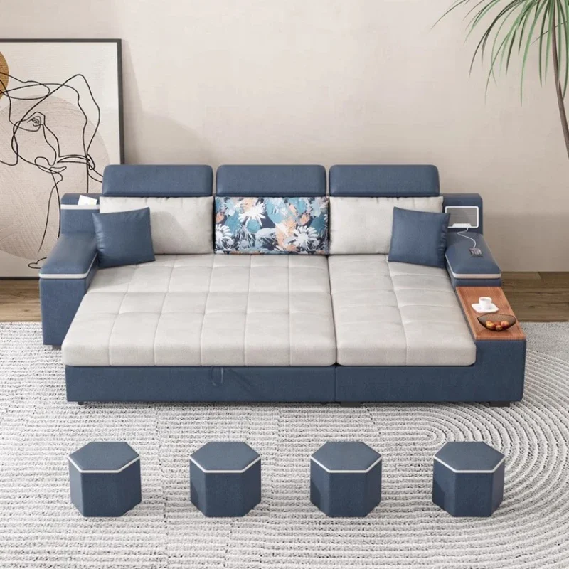 Minimalist Living Room Sofas Storage Small Apartment Convertible Straight Sofa Elegant Comfortable Fauteuil Salon Home Furniture