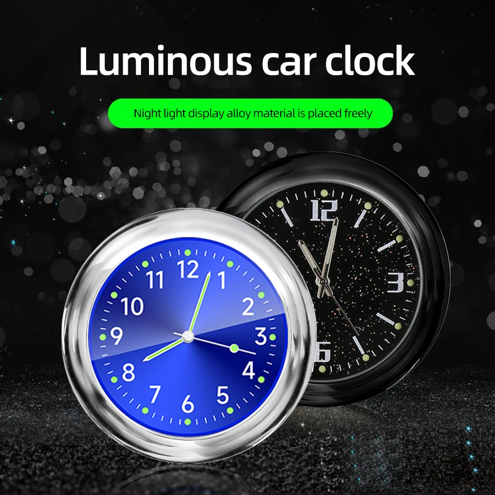 Motorcycle Car Clock Luminous Auto Internal Stick-On Mini Digital Watch Mechanics Quartz Clocks Auto Ornament Car Accessories