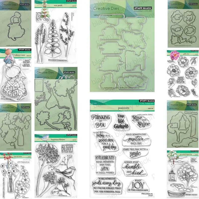 Envoi de fleurs à plumes, vignes florales, matrices de découpe en métal, timbres en Silicone, pochoir de Scrapbooking, carte