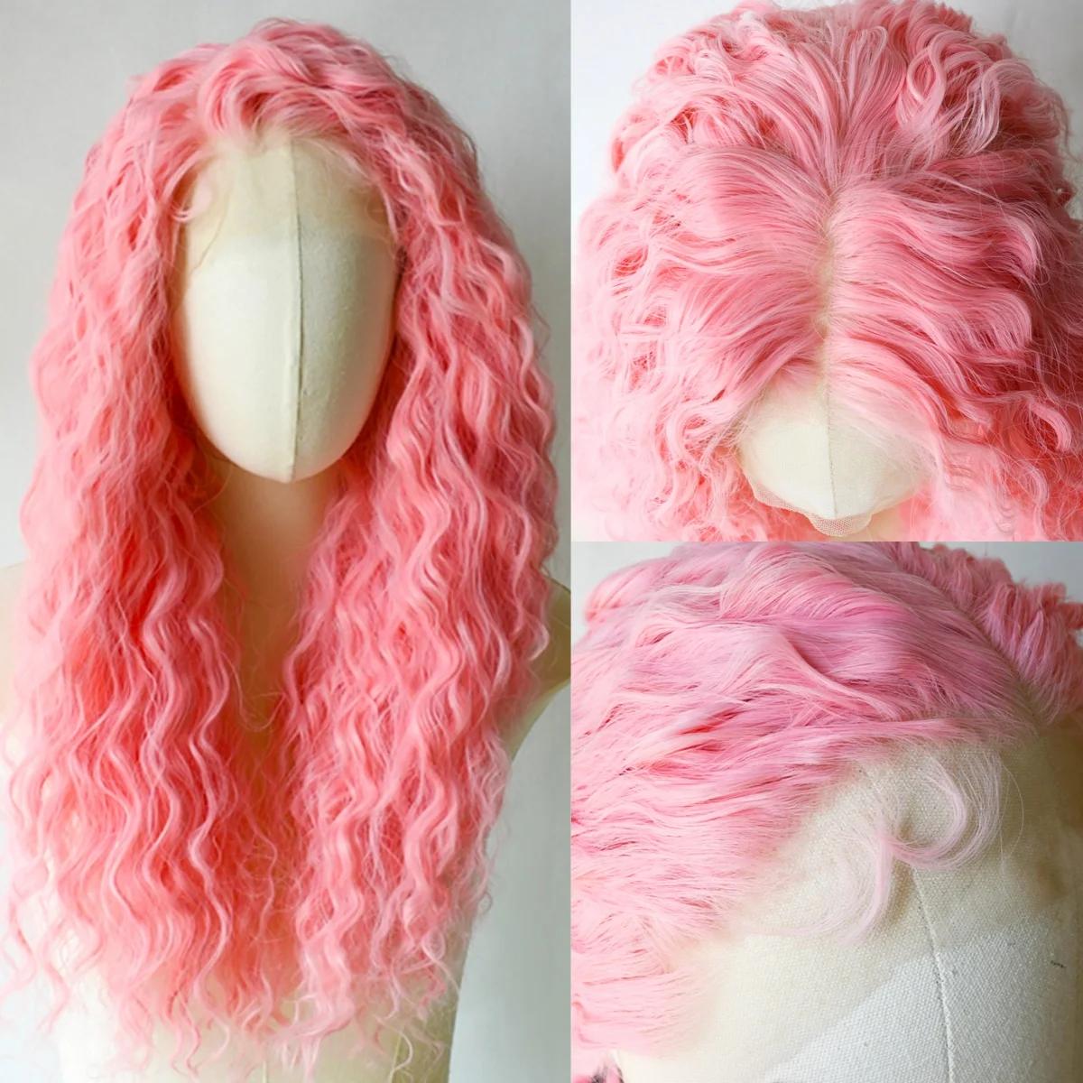 

Pink Wig Loose Deep Wave Lace Front Wig 13x4 HD Lace Frontal Wig Curly Wigs Glueless Heat Resistant Daily Party Wear On Sale