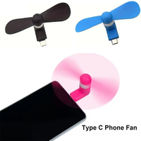 Portable Detachable Mobile Phone Fan Type-C USB C 5v 1w Mini Gadget Creative Flexible Cooling Fans For Huawei Xiaomi Samsung