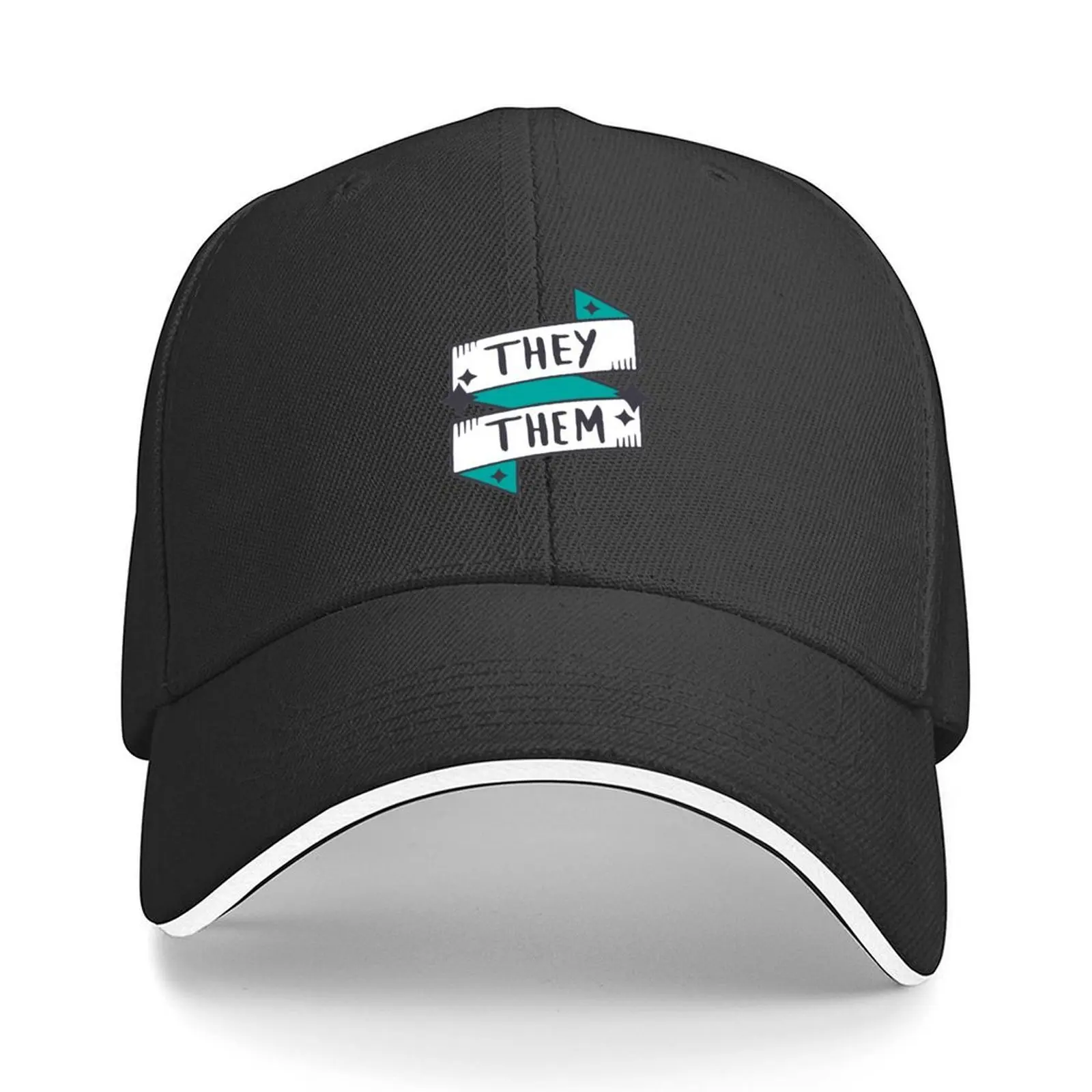 

They / Them (Non-binary) Blue / Turquoise in Yellow Baseball Cap sun caps birthday Streetwear Golf Women Men's