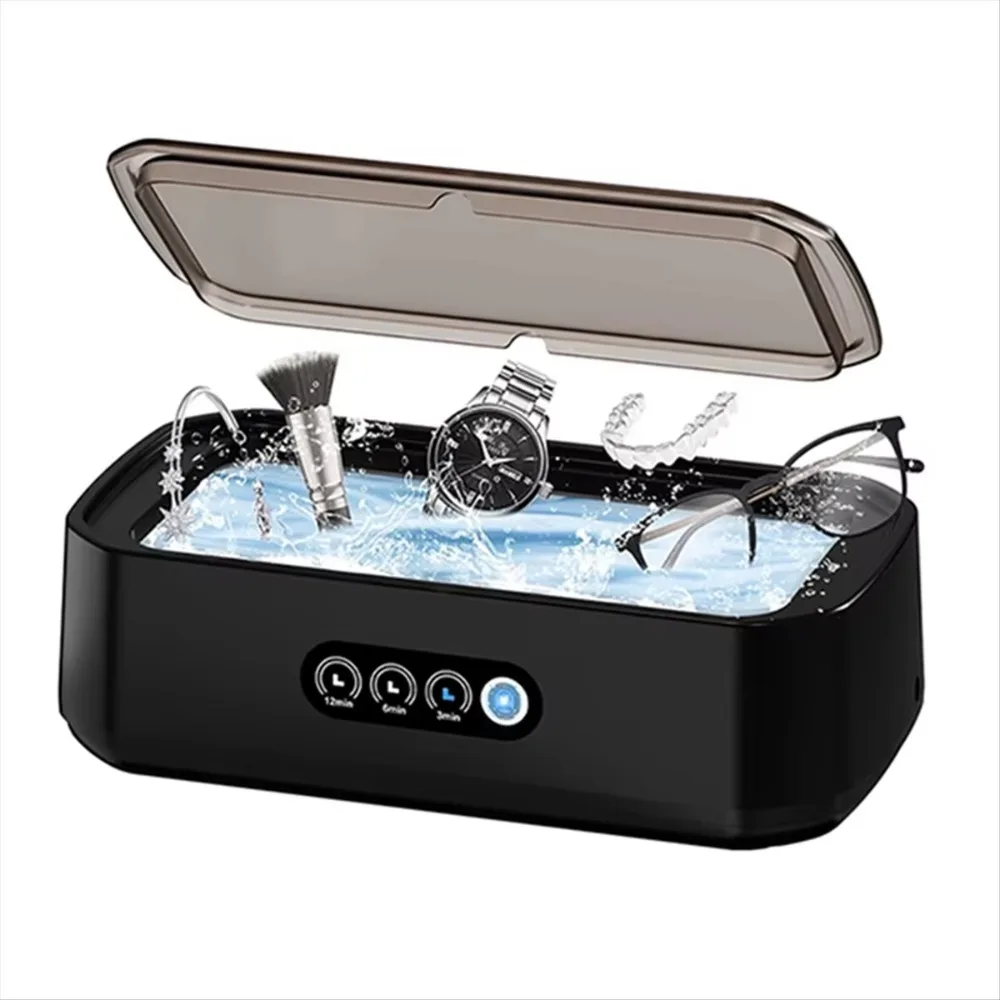 650ML Ultrasonic Eyeglass Cleaning Machine High Frequency Vibration 3 Gear Ultrasonic Jewelry Cleaner Low Noise Professional