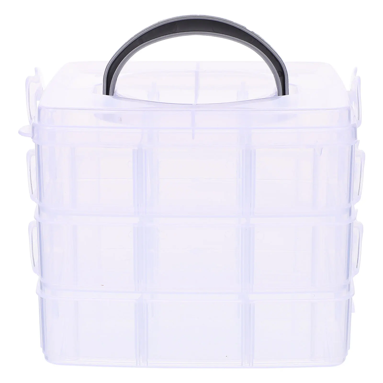 Caja de almacenamiento de tres capas transparente para organizador de cinta Washi, contenedor de caja de almacenamiento de suministros para manualidades de papel