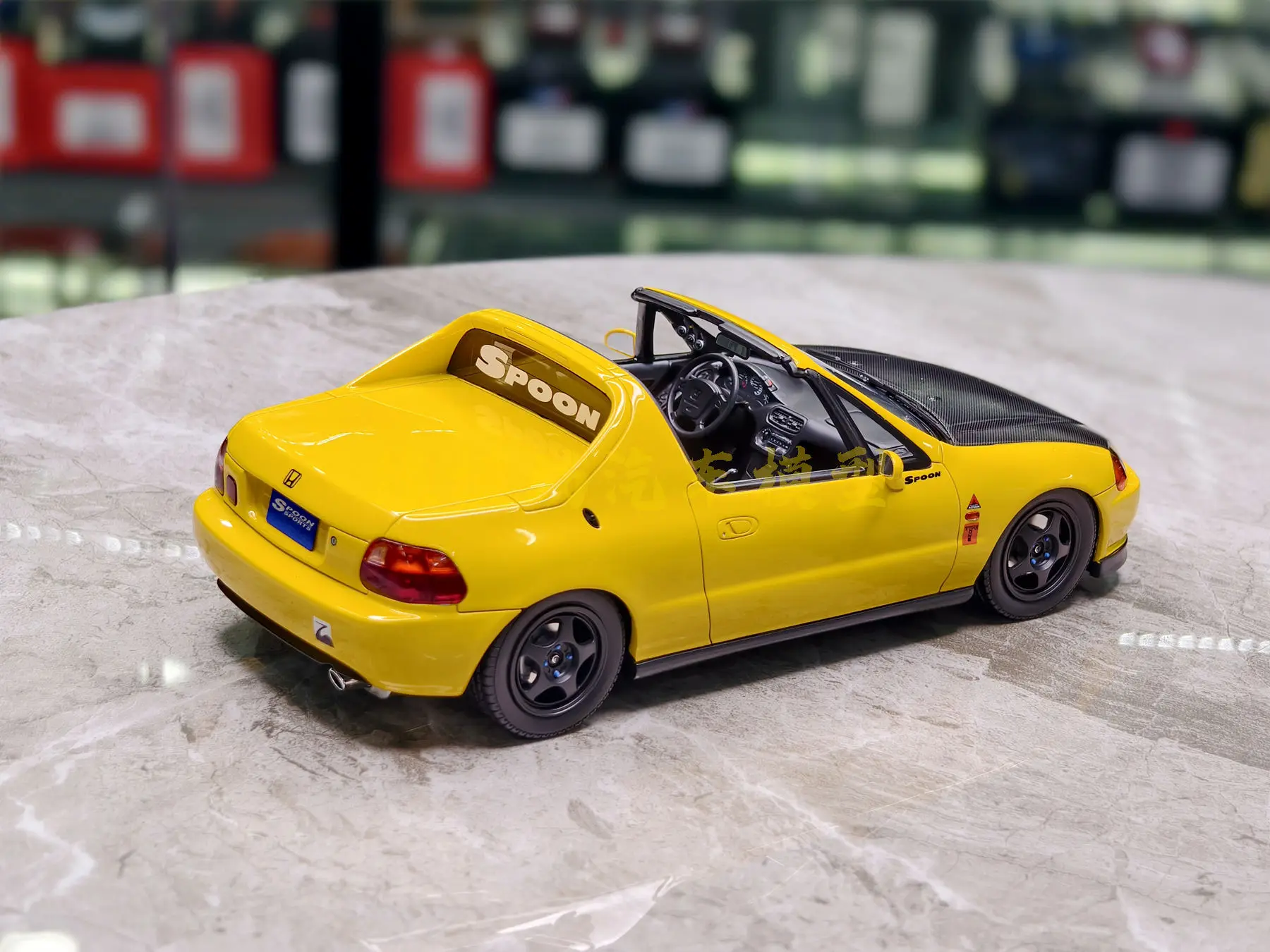 OTTO 1:18 DEL SOL SPOON PHOENIX YELLOW 1996 JDM Simulation Limited Edition Resin Metal Static Car Model Toy Gift
