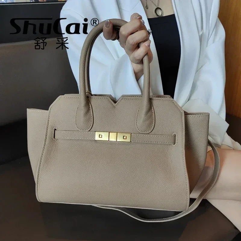 Prawdziwa skóra Nowa górna warstwa torebek ze skóry bydlęcej Luksusowa torba dojazdowa o dużej pojemności Torba na ramię crossbody dla kobiet