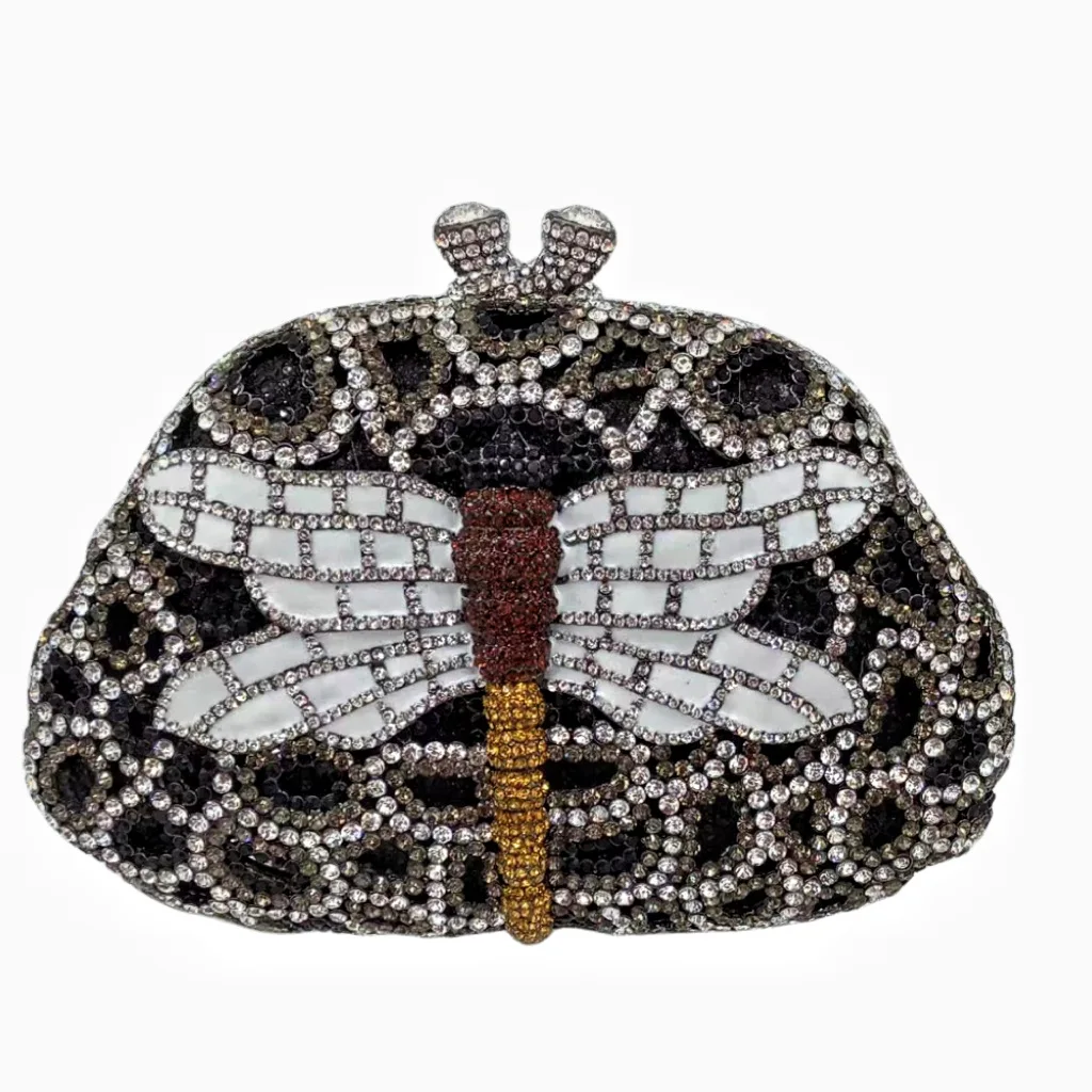 

Lady Full Crystal Evening Clutch Bags Women Luxury Handmade Clutches Multicolor Rhinestone Metallic Handbag Party Wedding Purses