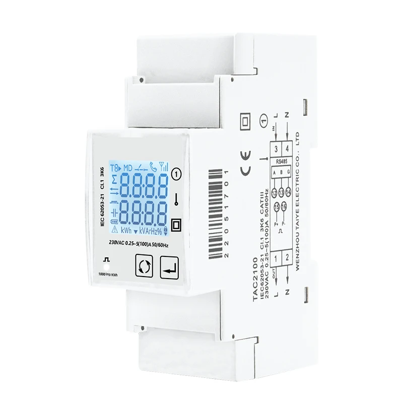 Modbus Single Phase Solar PV Bi Directional Energy Meter RS485 Modbus SDM TAC2100