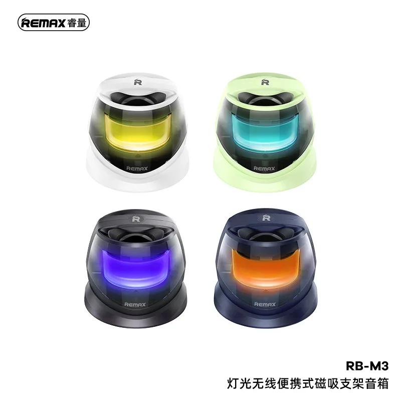Remax Popular Altavoz Pequeño Bluetooth, Altavoz de Luz Magnética Portátil con Soporte Escritorio Hogar