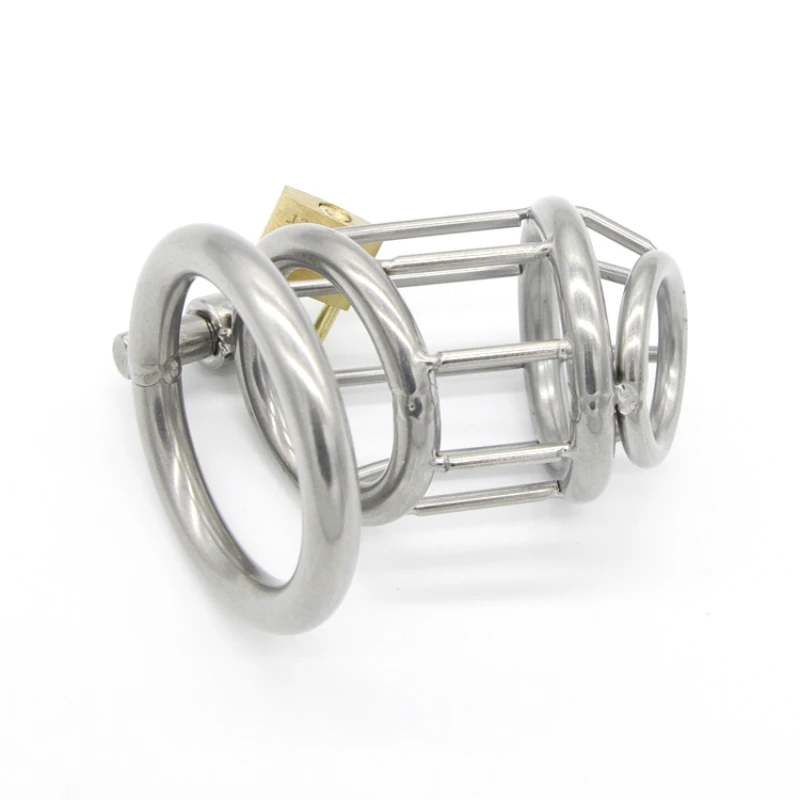 Male Stainless Steel Chastity Device Penis Ring Cock Cage With Padlock Adult BDSM Sissy Slave Bondage Game Alternative Sex Toys