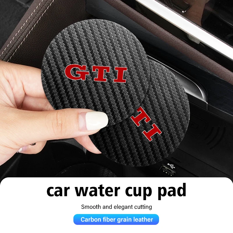 2pcs Car Water Cup Holder Mat Anti Slip Insert Coasters Pads For Volkswagen Golf 4 5 6 7 GTI Tiguan Passat B5 B6 B7 CC Jetta MK5