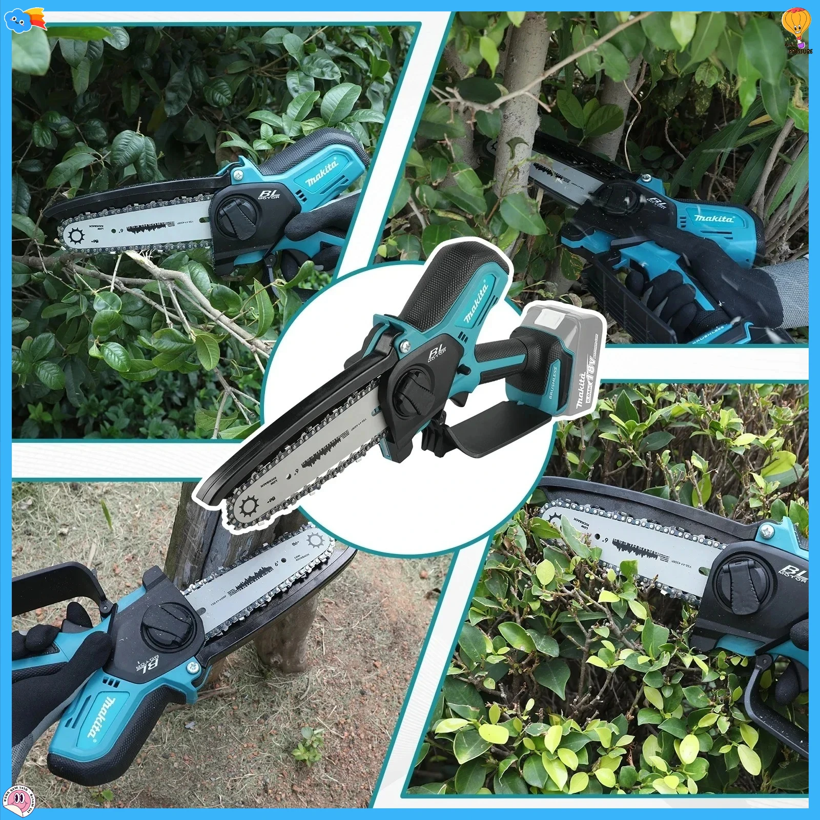 ماكيتا 8 بوصة منشار كهربائي محمول باليد قطع الأشجار الخشبية بالمنشار حديقة تشذيب الخشب أداة السلطة سلسلة المنشار #6