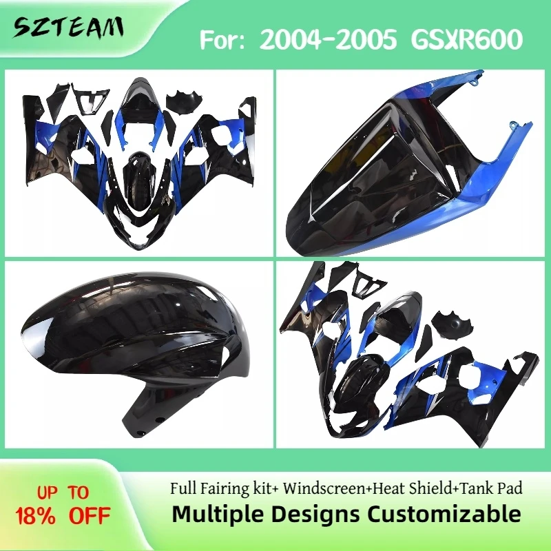 

Высококачественный комплект обтекателей для мотоциклов GSXR 600 750 2004-2005 годов выпуска, полный комплект обтекателей из ABS-пластика для GSXR600 04-05
