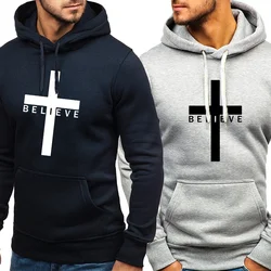 2022 Newest Man Spring Autumn I Believe Jesus Christianity Printed Hoodies Men's Design Casual Sport Hooded Hoodies S-4XL