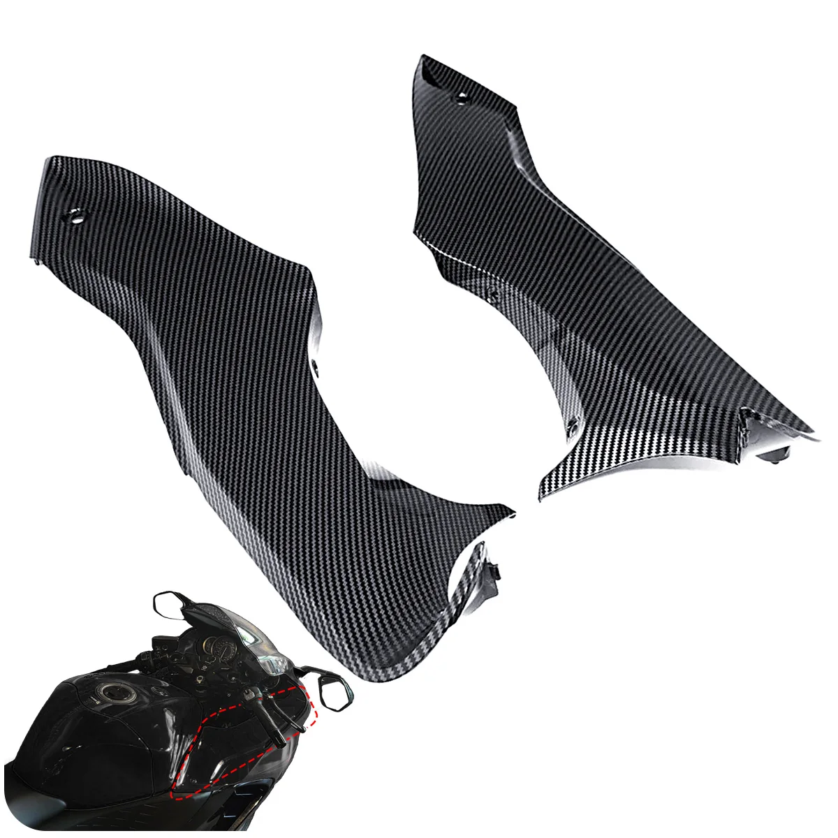 Carbon Fiber Pattern Head Tank Cowling Side Pane Air Dash Cove for Suzuki Hayabusa Gsx 1300 R Gsx1300r 2021 - 24