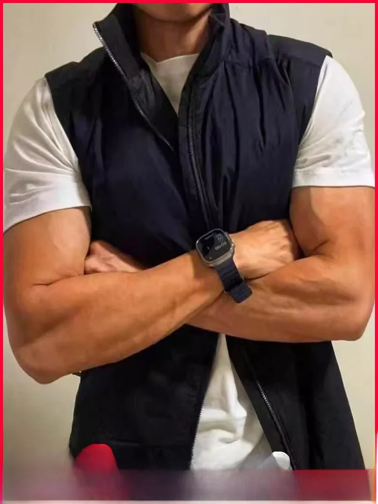 

Water-Resistant Tech Cotton Vest 20g² Lightweight Warm Stand Collar Outdoor ex Cotton Vest Youth Faion Summer Casual