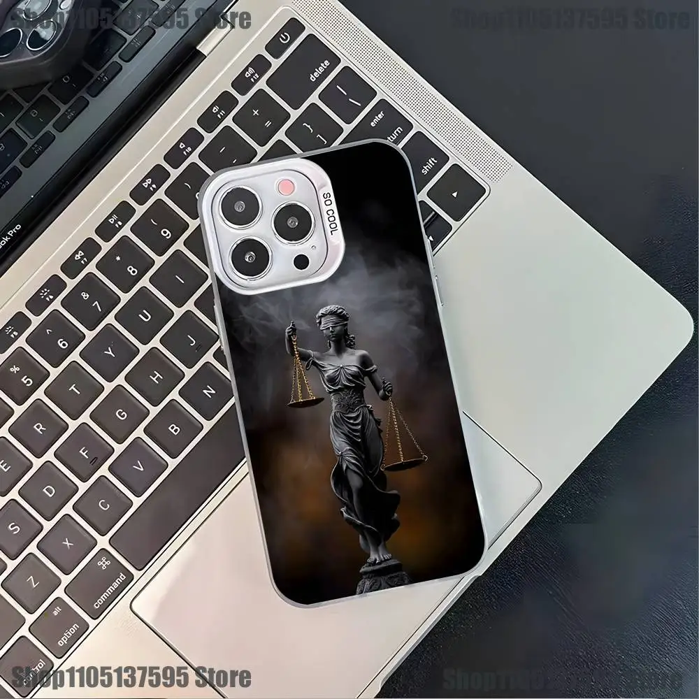 Law Judge Justice Lawyer Phone Case For iPhone 17,16,15,14,13,12,11,Pro,XS,Max,Plus,Mini,SE4,E White Matte Shockproof Cover