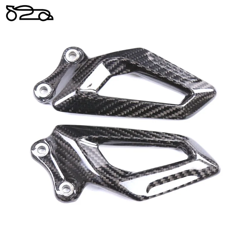 Suitable for S1000RR motorcycle rear heel guard 3K carbon fiber pedal modification accessories, smooth finish, black/gray