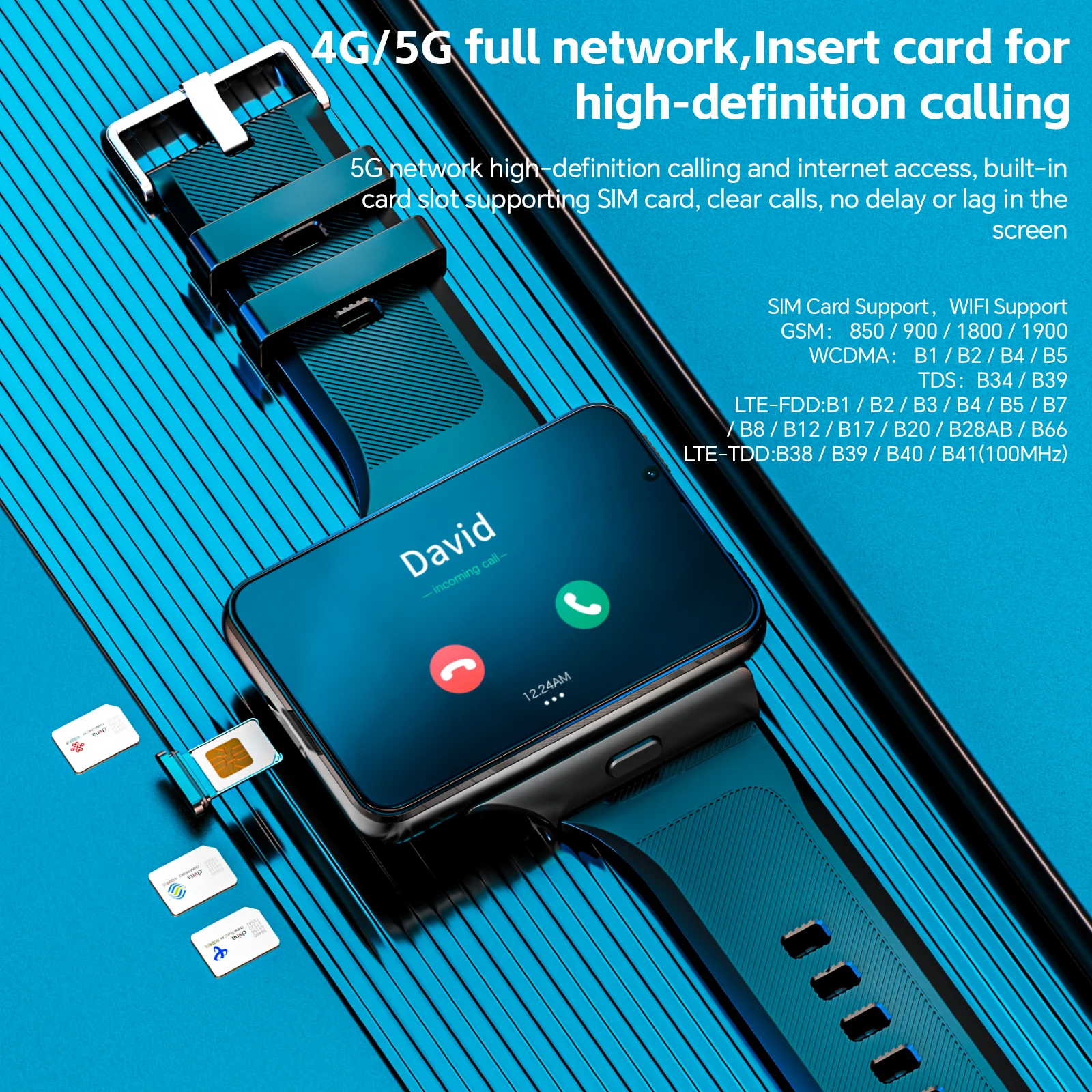 Lokmat appllp max alça destacável android relógio inteligente telefone wifi 4g rede relógio câmera dupla chamadas de vídeo monitor freqüência cardíaca