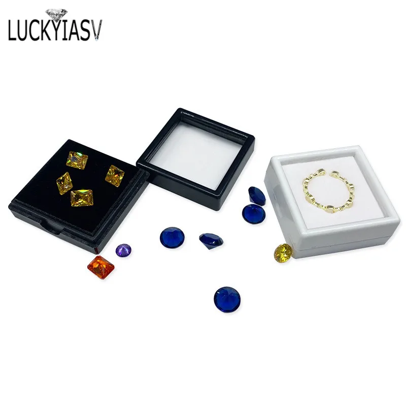 10Pcs Gemstone Diamond Display Storage Box Square Soft Sponge Gems Beads Pendante Earring Organizer Package Gift Box Showcase