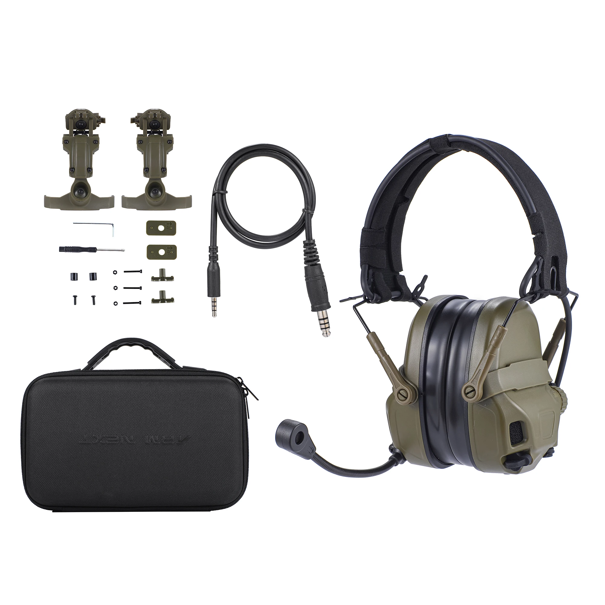 AMP 2-in-1 Shooting Tactical Headset NRR30dB Sound Pickup Noise Reduction Earmuff U-174 7.1mm Plug Helmet Headband