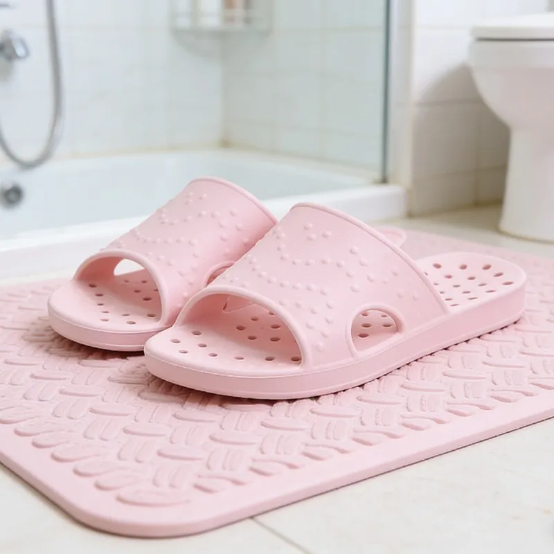 Smile Super Soft Shower Slippers For Women Men Light Non-slip Indoor Slides Quick Drying Bathroom Slippers With Arch Support