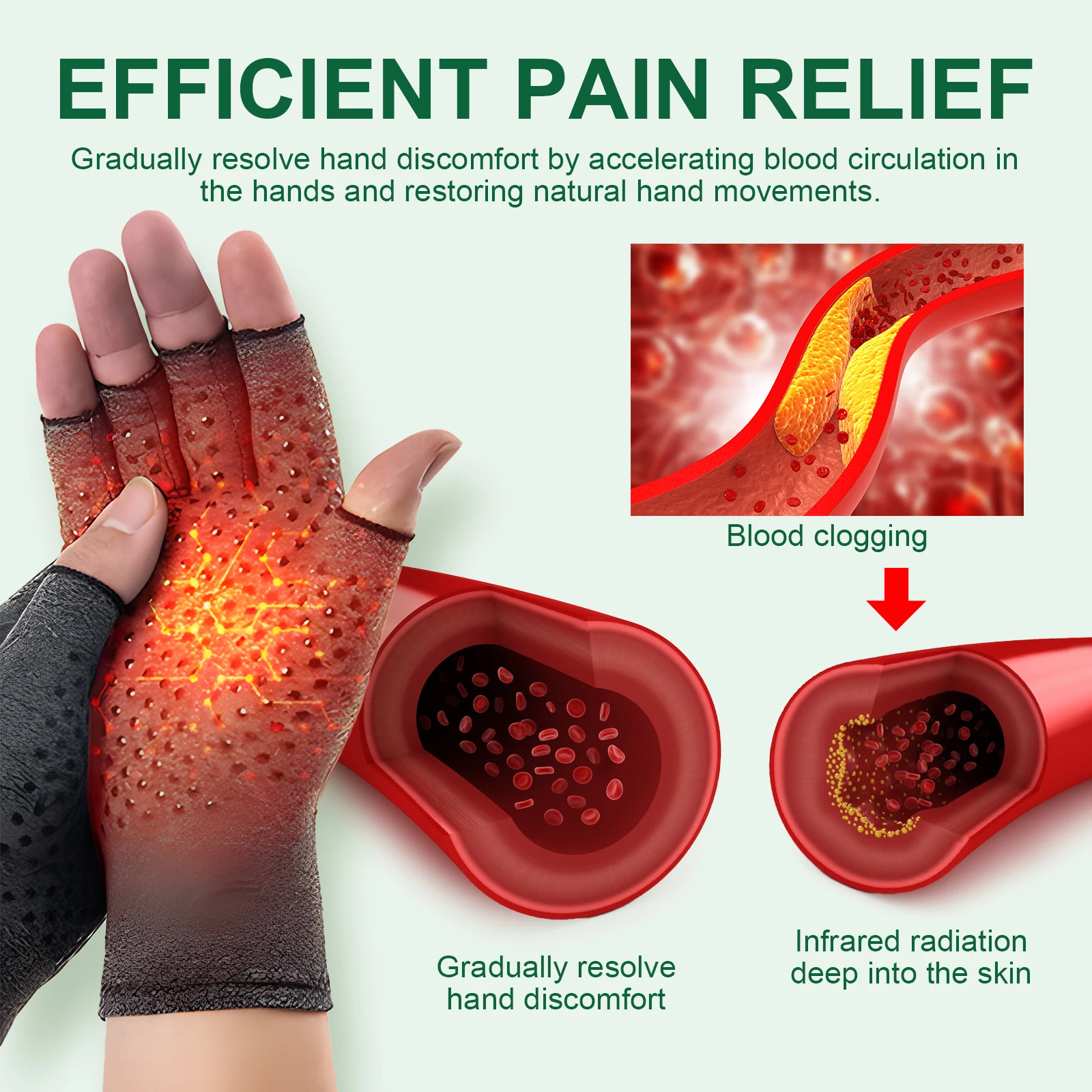 قفازات العناية بالمفاصل تخفف الصلابة في الانزعاج الإبهام من تورم الألم في مفاصل الأصابع قفازات ضغط لدعم المعصم
