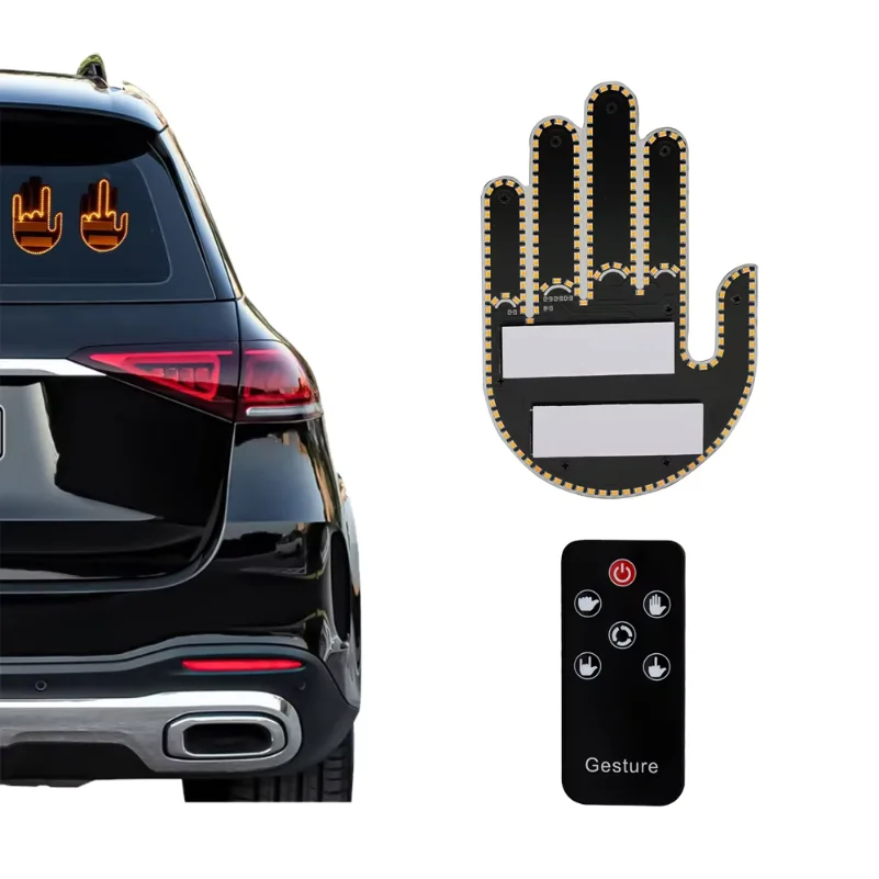 With 4 Key Remote Control Car Gesture Light Auto Parts Styling Palm Fingers Lights Car Interactive Lamps
