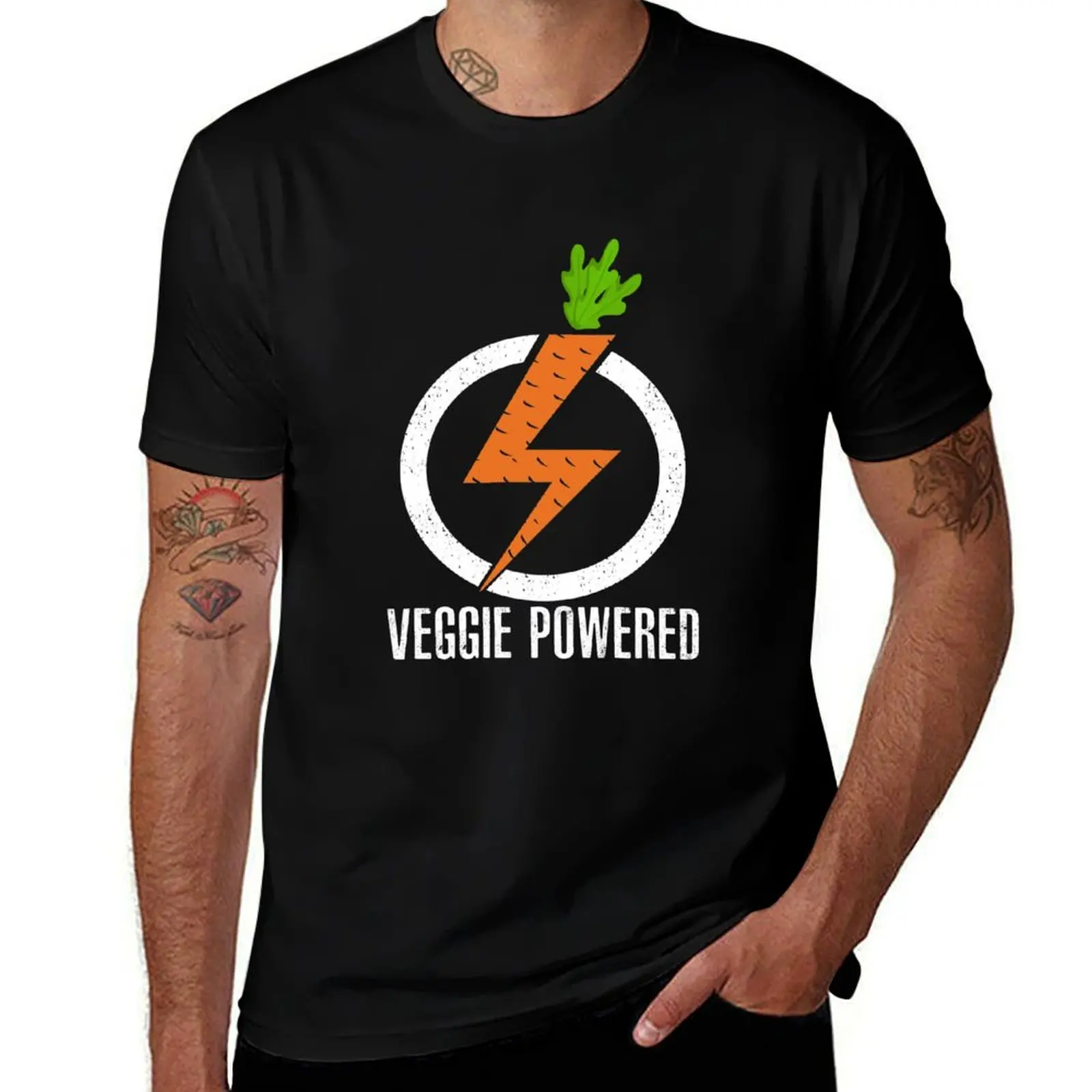 

Футболка Veggie Powered, мужская одежда, аниме, фигурки аниме, кавайная одежда, простые белые футболки для мужчин