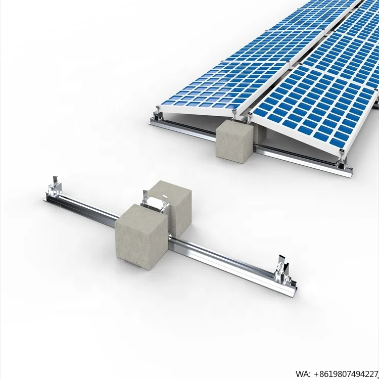 Solar Panel Roof Mounting Brackets System Aluminum & Stainless Steel Flat Roof Mounting East West Ballast Mount 60m/s Wind Load