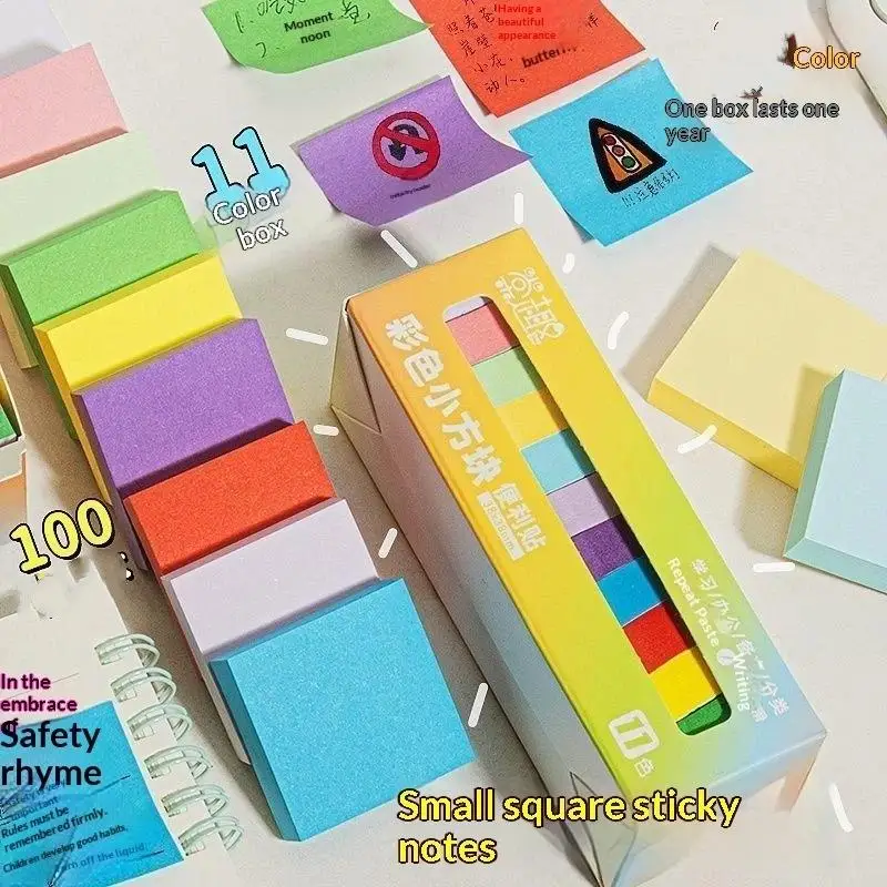 11Pcs Fluorescent Color Sticky Note Posted It Note Pads Stickers Planner Sticker Notepad Memo Pad School Office Supplies