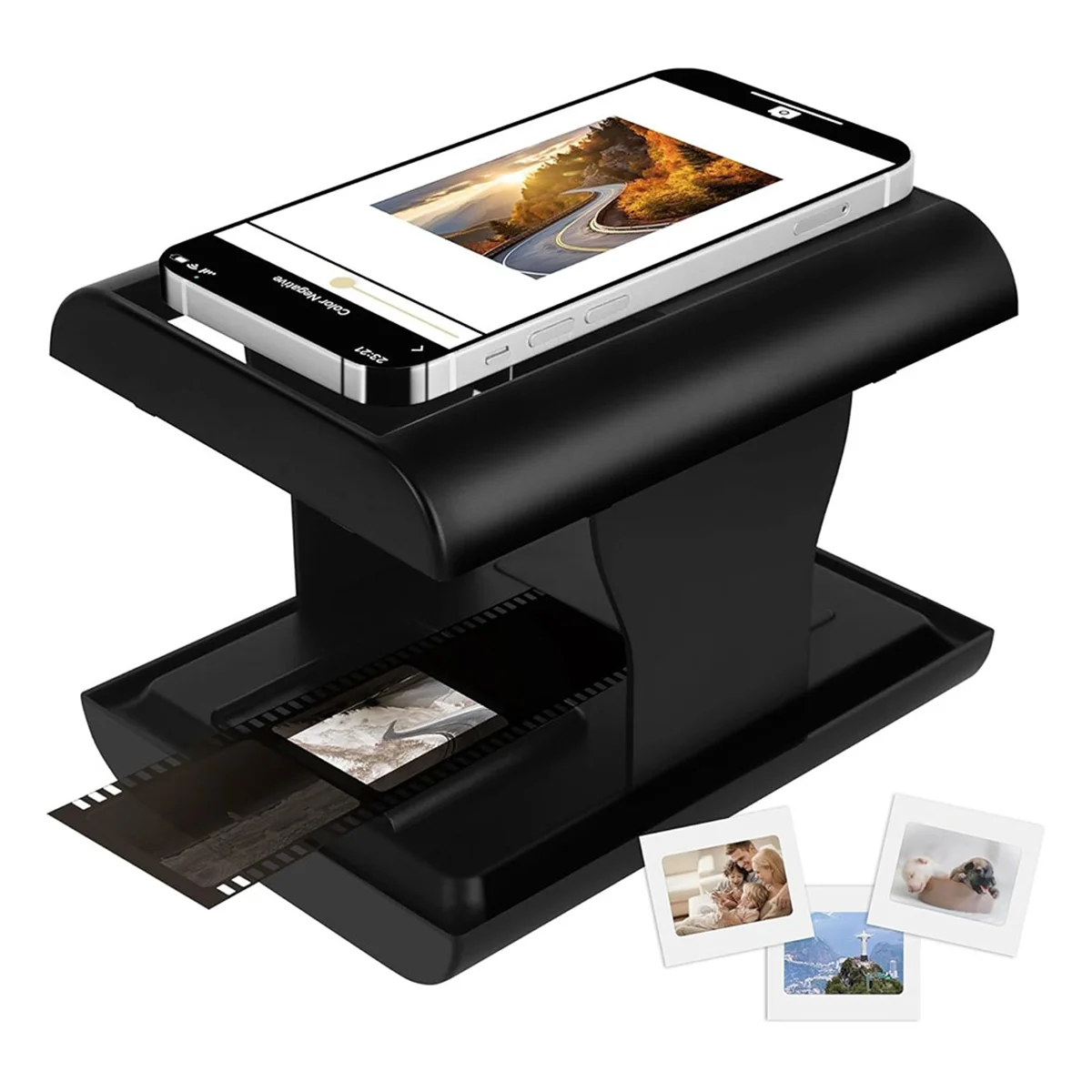 Mobile Film and Slide Scanner, 35mm Slide and Negative Scanner with LED Backlight for OldFilm to JPG, Support Editing