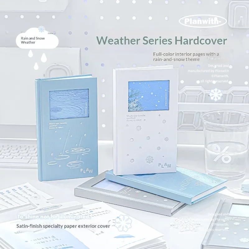 Planwith Aesthetic Weather Theme Notebook,Hardcover Journal Habit Tracker & Check-in Pages,Weekly Planner F Journal & Daily Plan