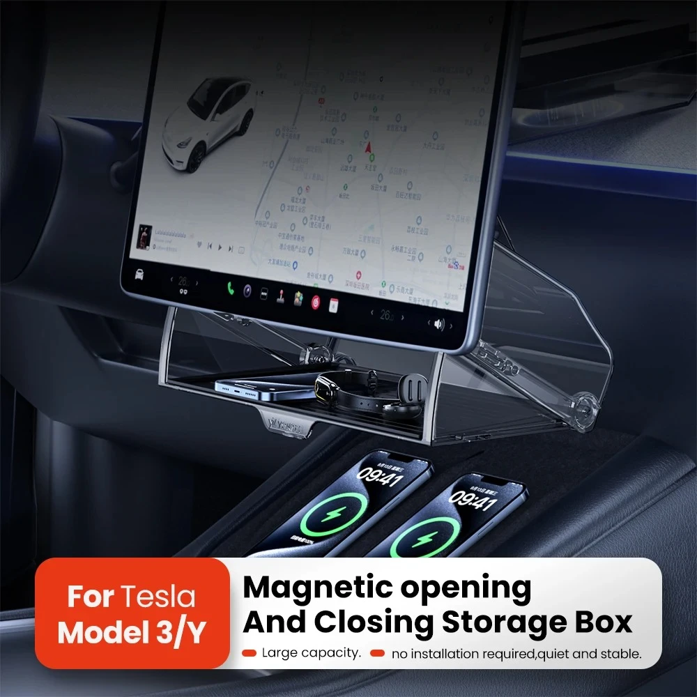 

For Tesla Model 3/Y Juniper 2021-2025 Organizer Accessories central control screen storage box tissue box storage accessorie