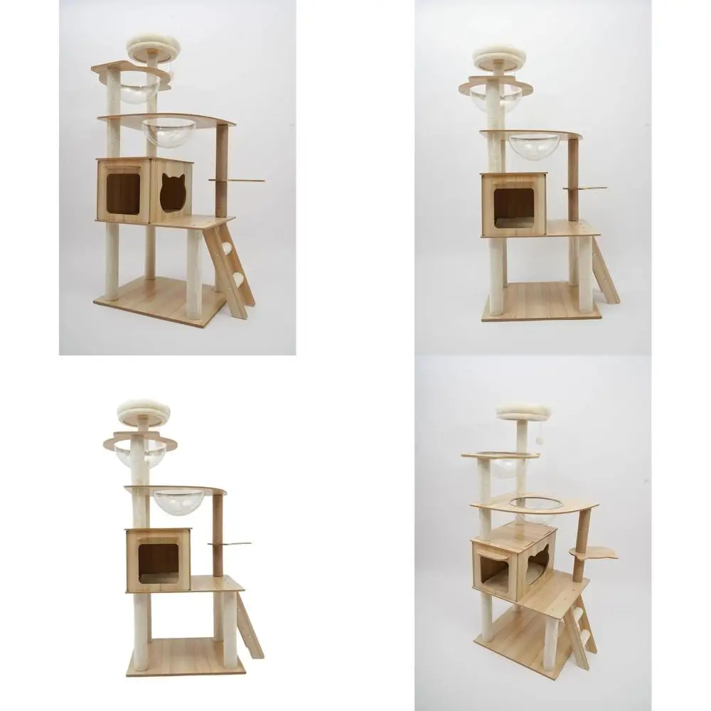 

Прочная большая кошачья лестница 55 с домиком, сизалевыми стойками, гамаком, лежанкой и площадками для когтеточек для взрослых домашних кошек