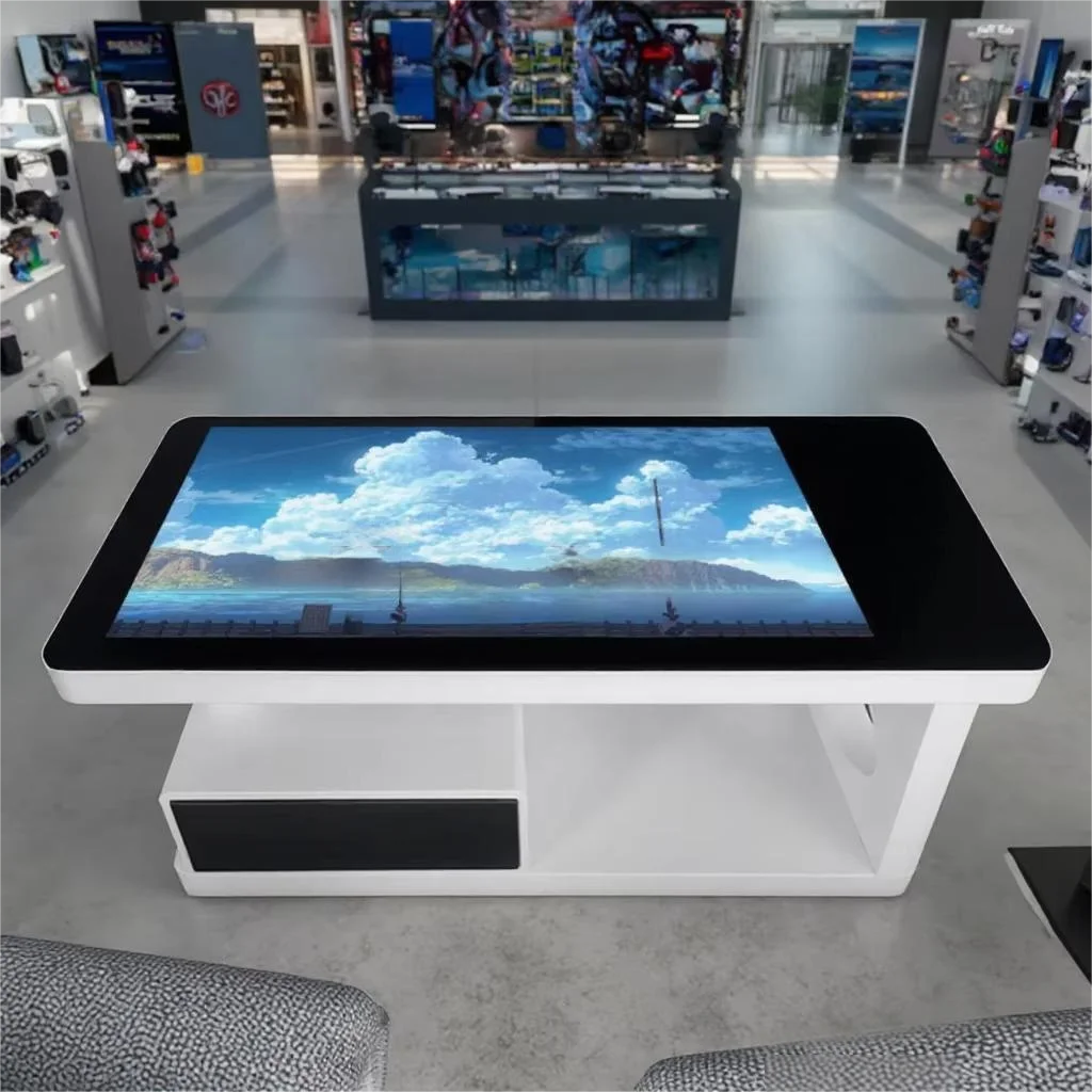 Wireless Charging Interactive Touch Screen Coffee Table Waterproof Restaurant Advertising Equipment