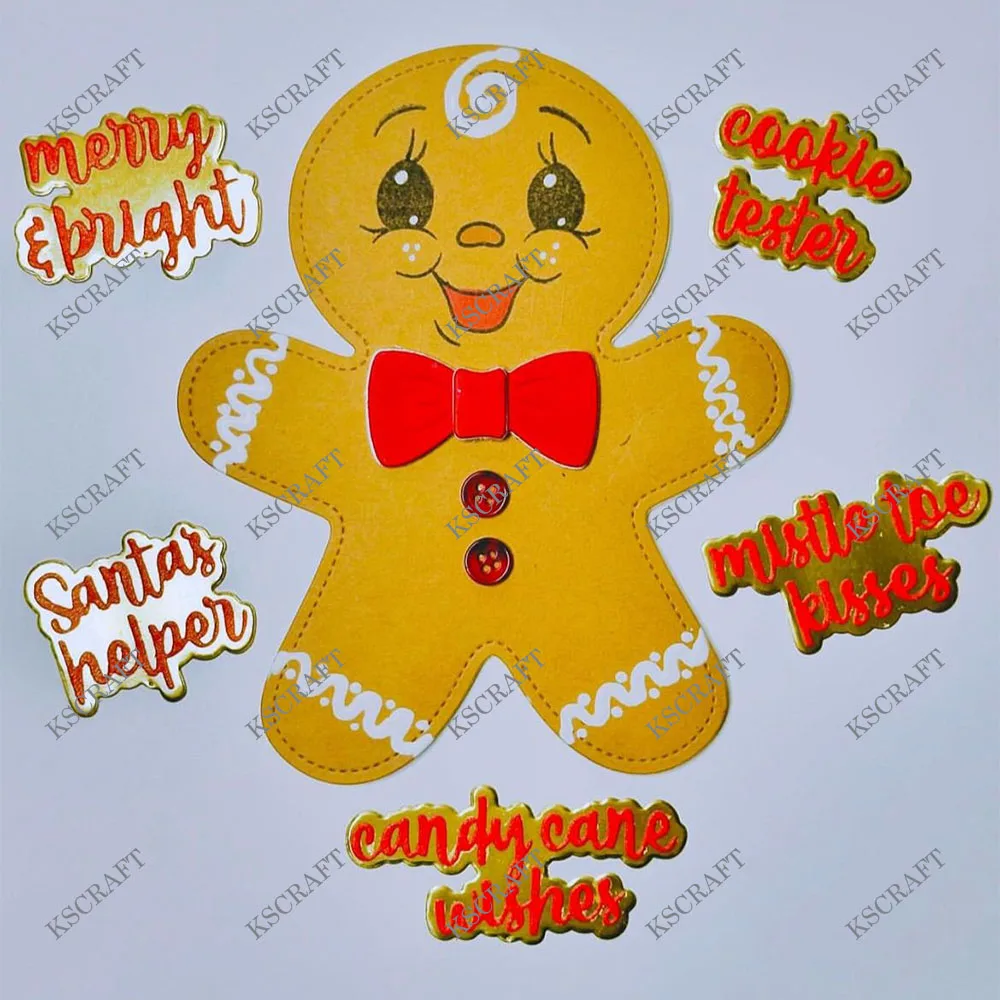 KSCRAFT Small Gingerbread Man Cutting Dies Stencils for DIY Scrapbooking Decorative Embossing DIY Paper Cards
