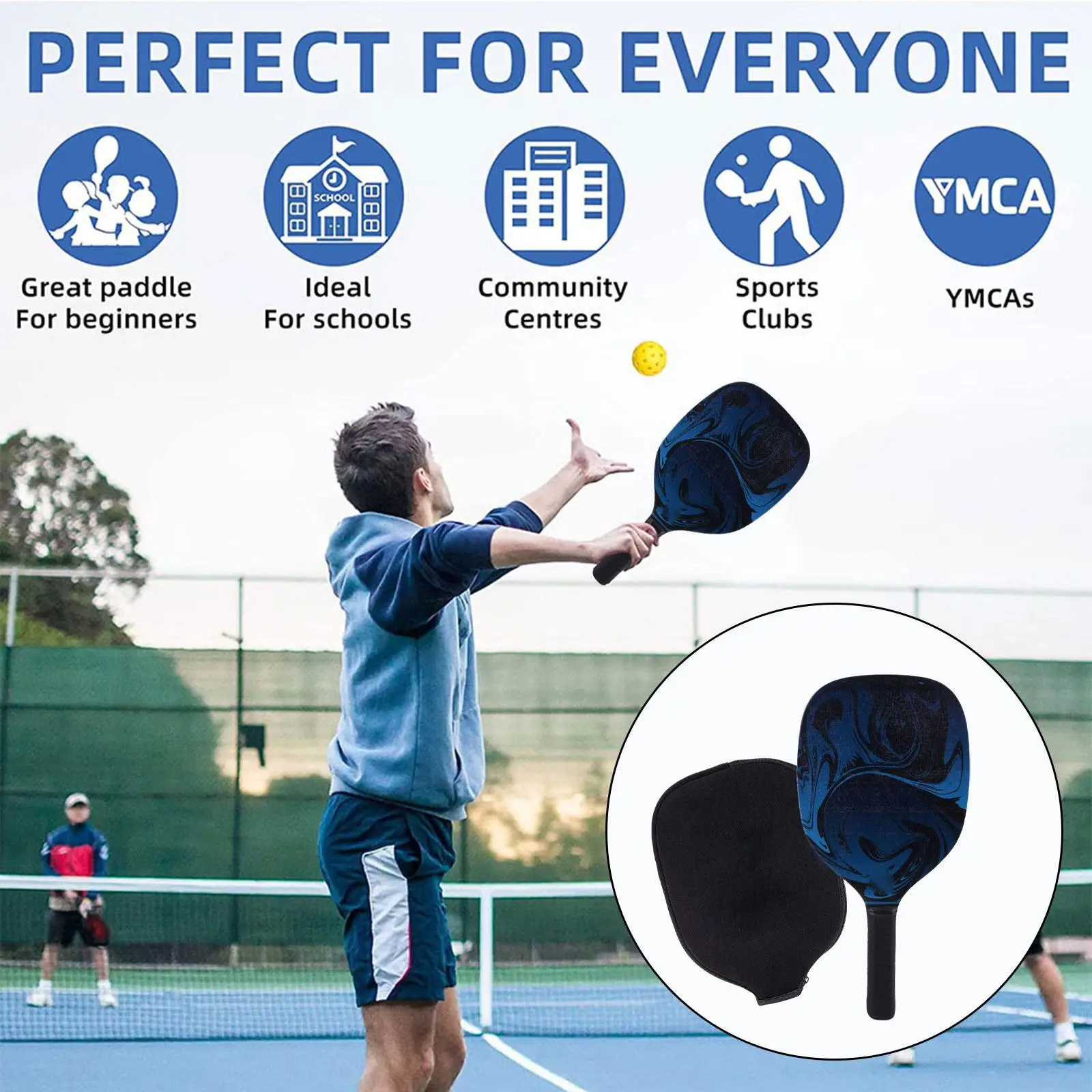 

Комфортная ручка Pickleball Paddle для улицы и дома с чехлом High End