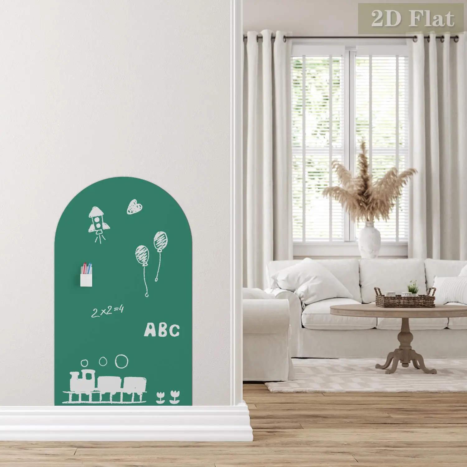 1 шт. арочная декоративная магнитная наклейка на стену для доски, самоклеящаяся, легко снимается, многоразовая, темно-зеленая, современный минималистский стиль